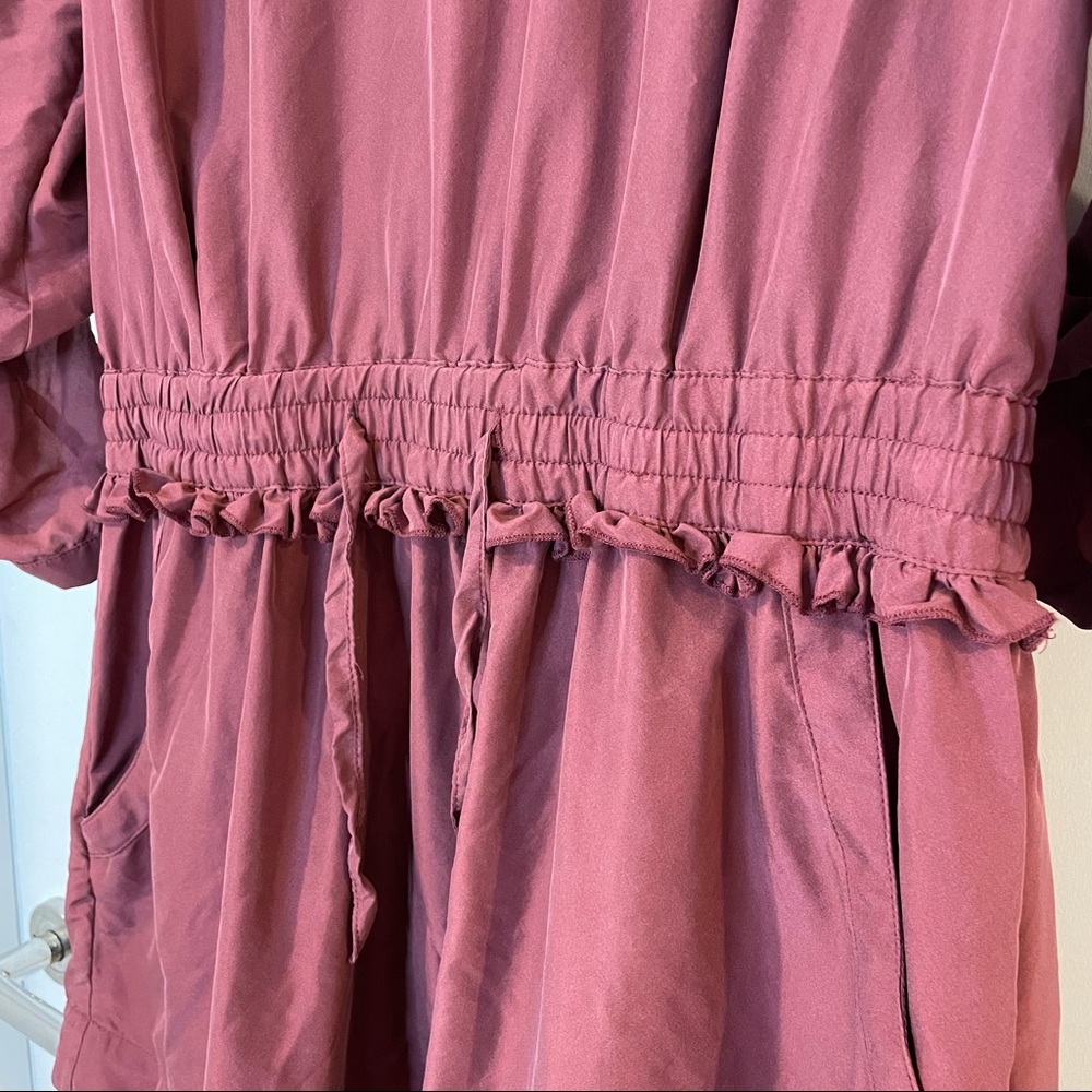 R.M. Williams 100% silk mini dress elastic waist maroon ladies size 10 - Picture 6 of 8